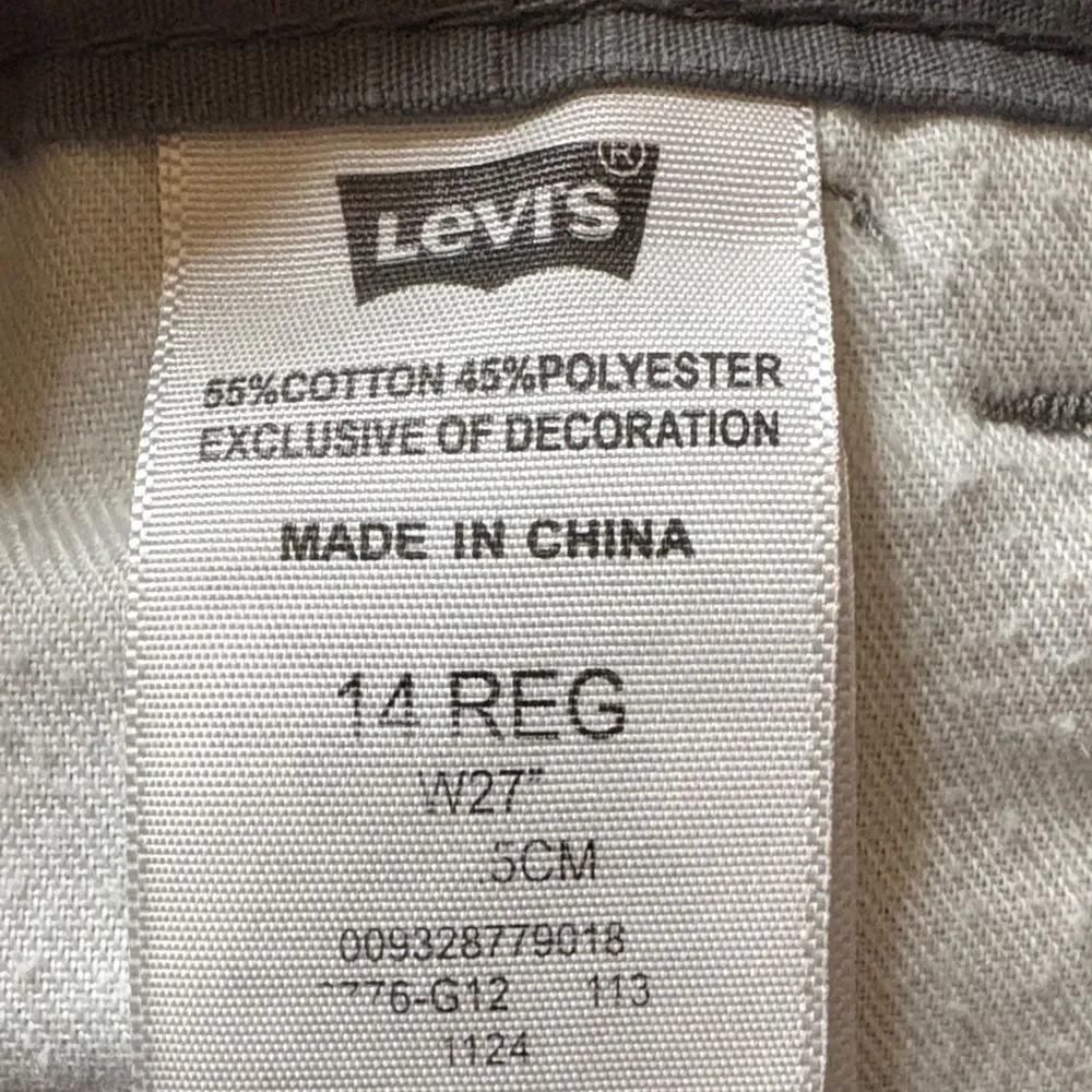 Levi's Gray Cotton-Blend Pants 14 reg W27